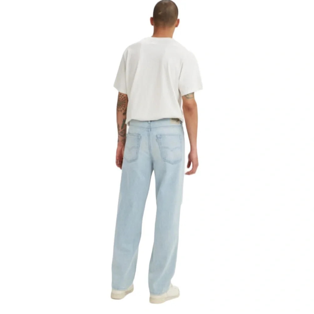 Levi's Silvertab Torn Distressed Mens Loose Fit 100% Cotton Light Blue Jeans Y2K - Picture 4 of 13